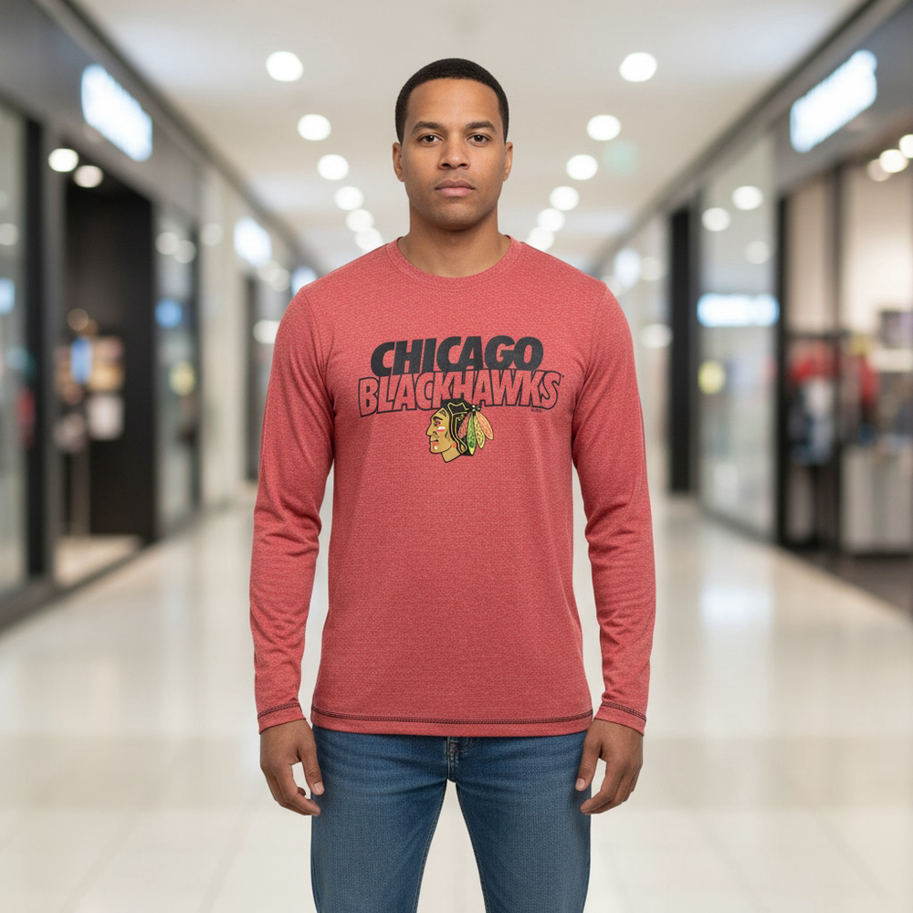 Men's Chicago Blackhawks Red Long Sleeve Tee M